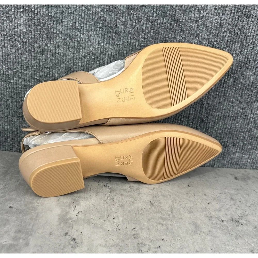Naturalizer Womens Banks Nude Beige Slingback Strap Flats Size 6.5W New